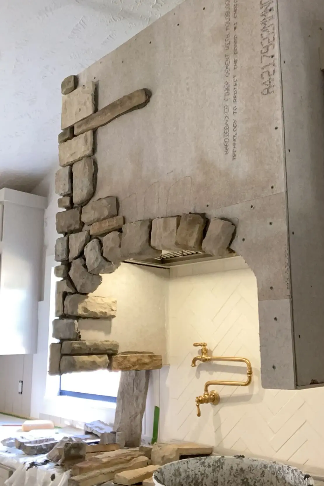 How to build a stone range hood.